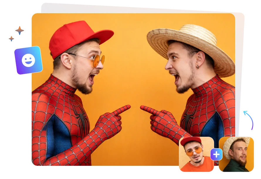 spiderman pointing at each other