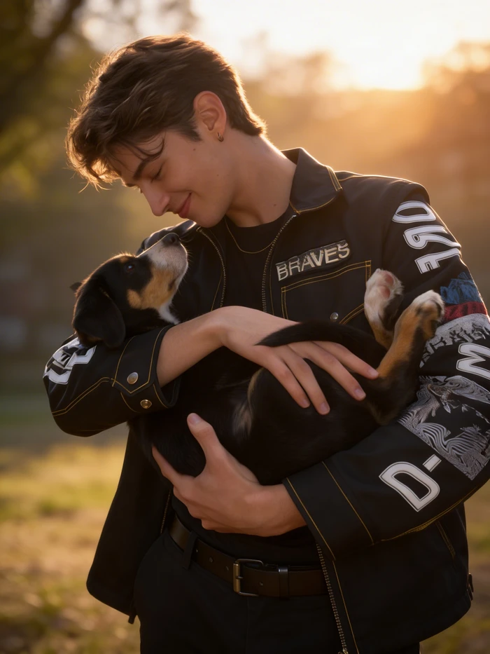 gemini ai boy in pet companion scene