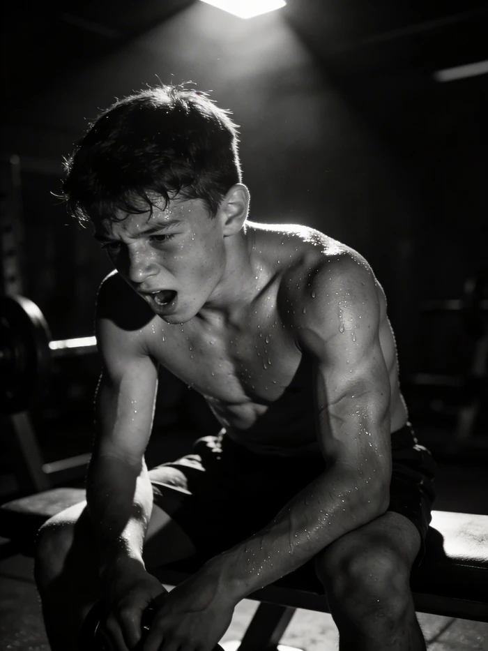 gemini ai boy in post workout glow