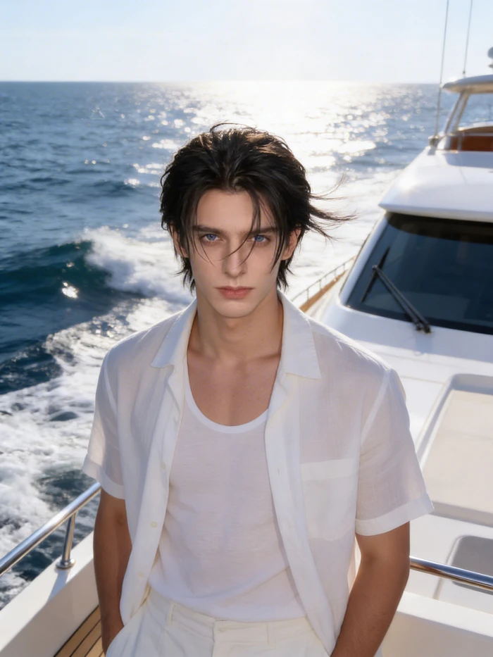 gemini ai boy in yacht lifestyle