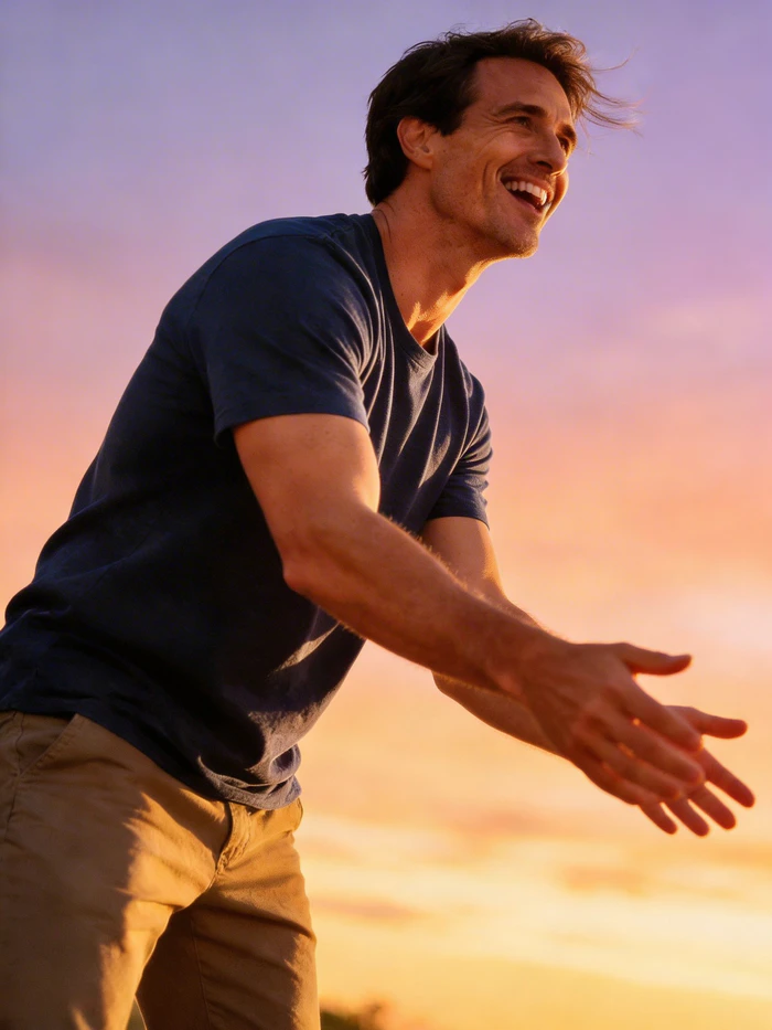 gemini ai photo prompt for sunset silhouette boy