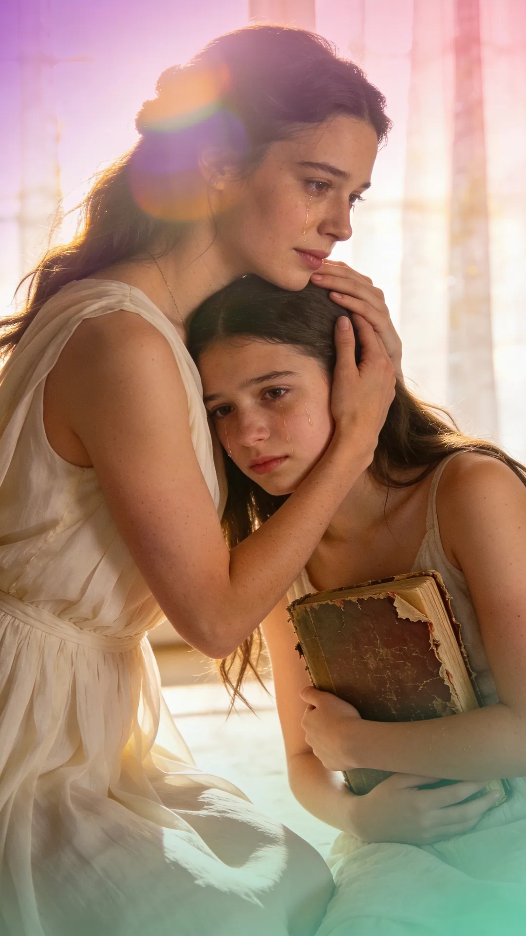 hugging younger self