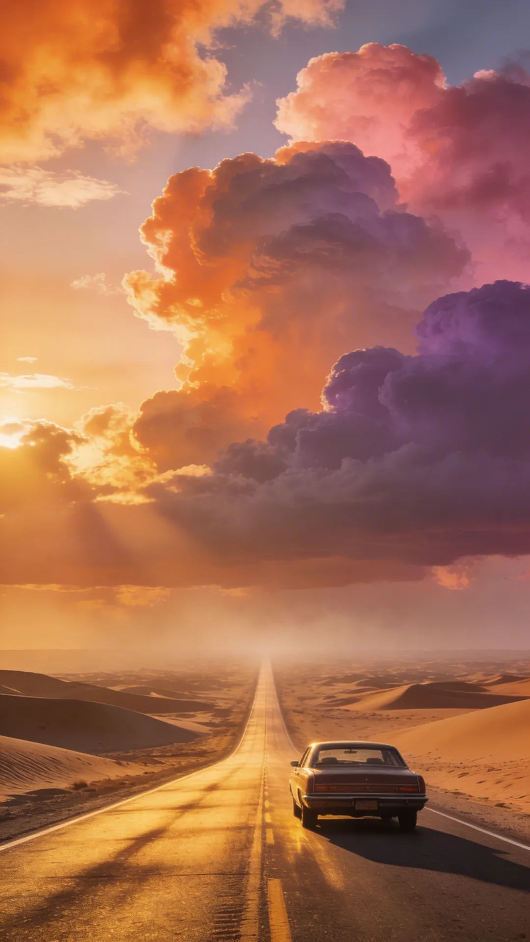 endless desert road movie shot