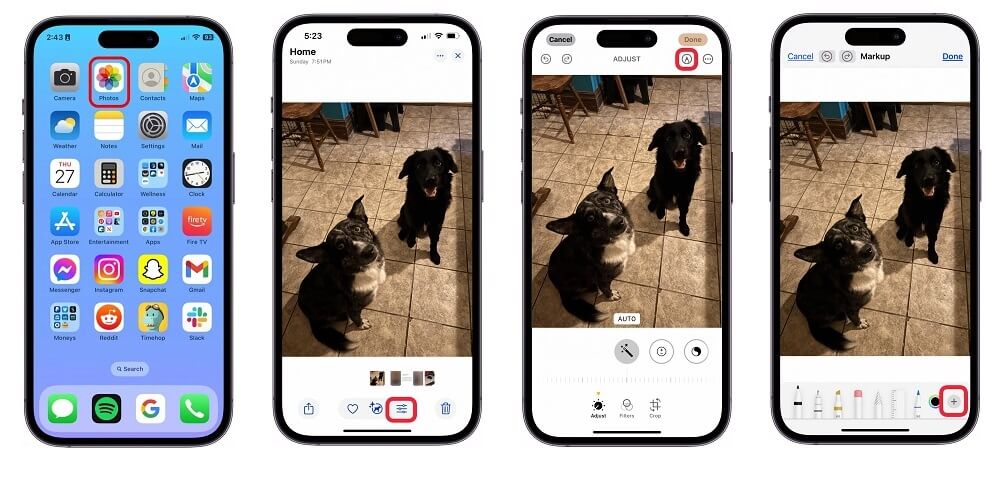 add sticker to photo iphone via photos step1