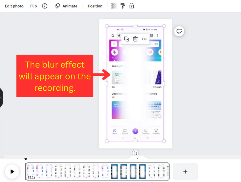 apply blur effect in canva