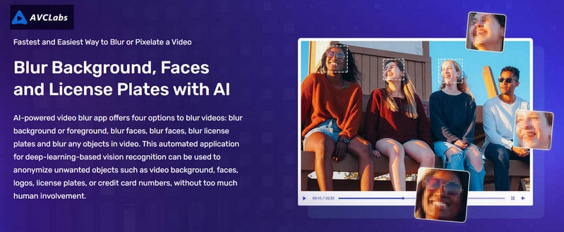 apply AVCLabs Video Blur AI app to blur faces in videos
