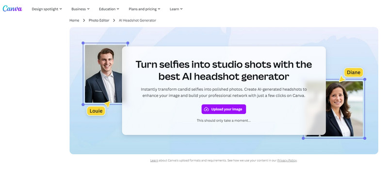 canva free ai headshot generator