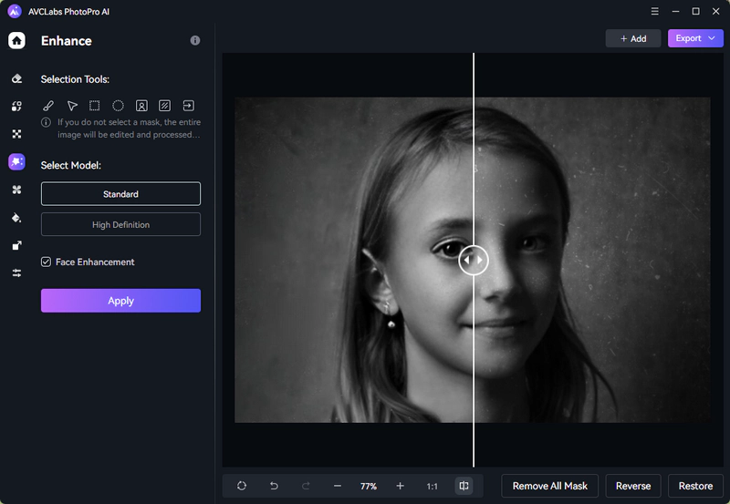 restore and enhance faded family photo