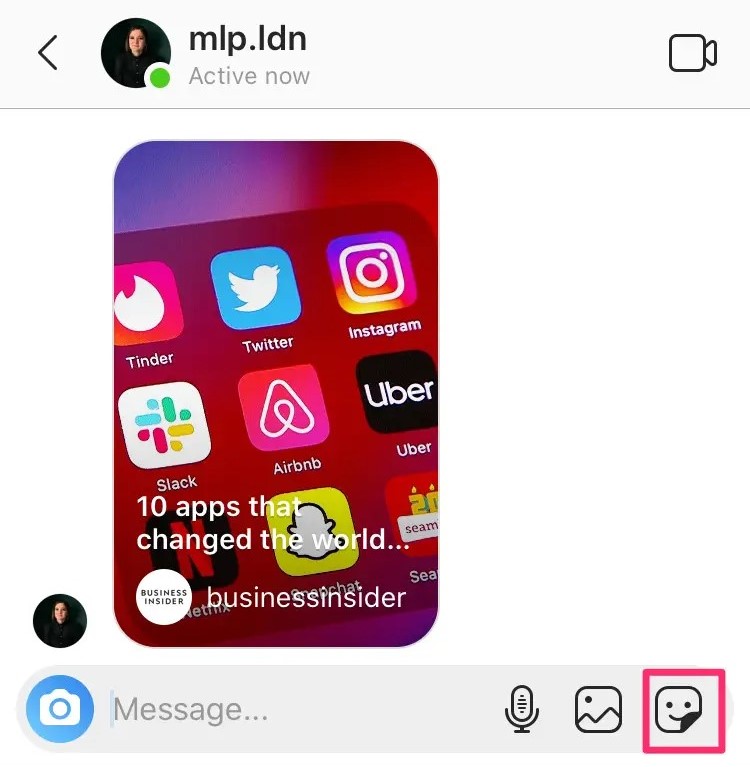 find sticker in instagram