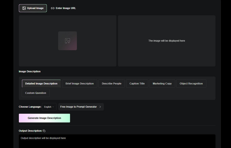 flux ai image describer no filter