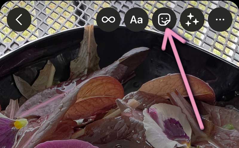 instagram story add sticker icon