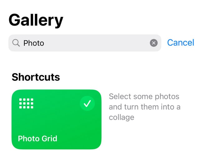 iphone shortcuts photo grid