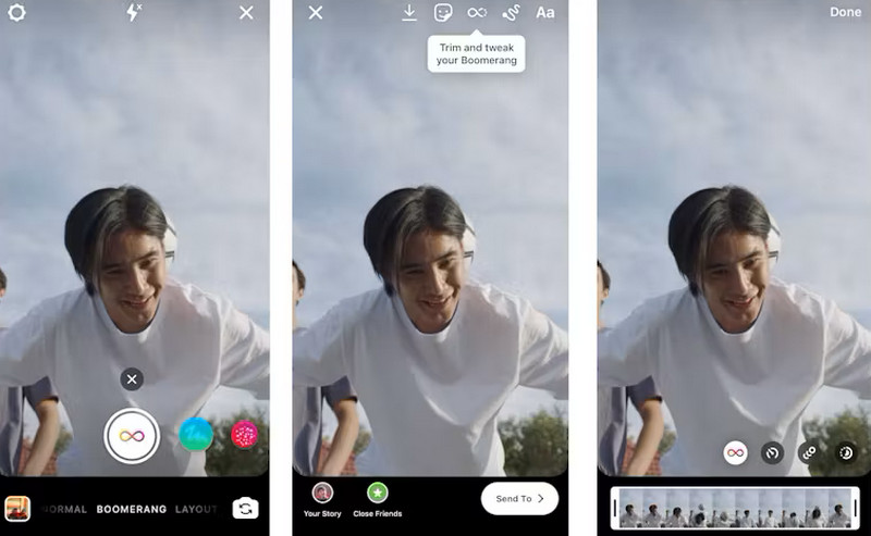 how to do a boomerang on instagram