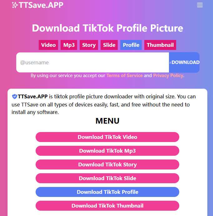 ttsave app tiktok pfp downloader
