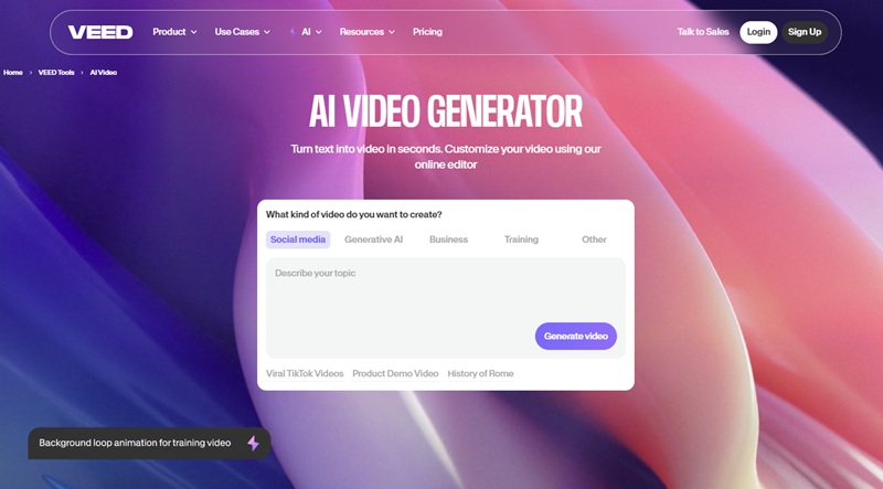 veed ai tiktok video generator