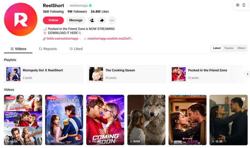 watch reelshort for free on tiktok