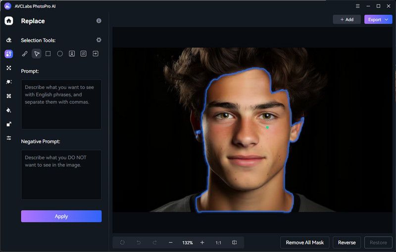 select face in AVCLabs PhotoPro AI