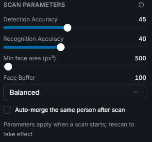 scan parameters
