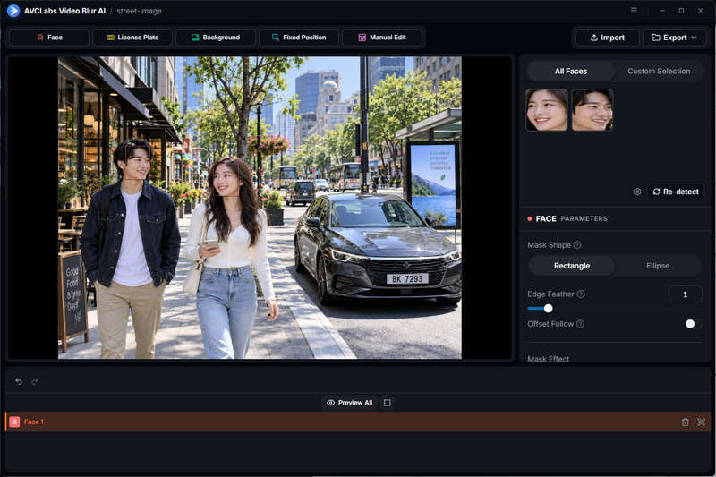 add image face blur task