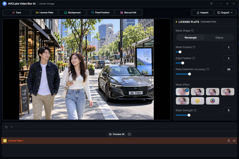 add image license plate blur task