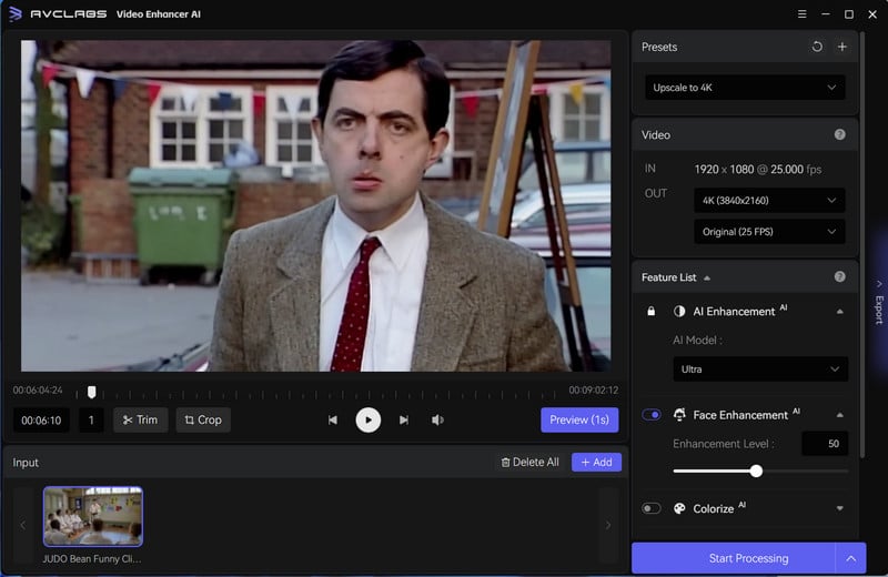 add blurry video to AVCLabs Video Quality Enhancer