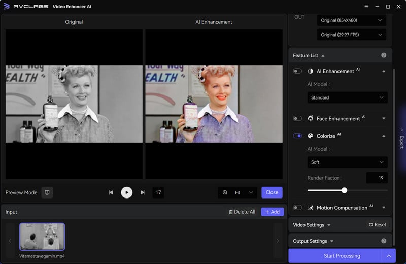 increase the video resolution with AVCLabs video enhancer ai