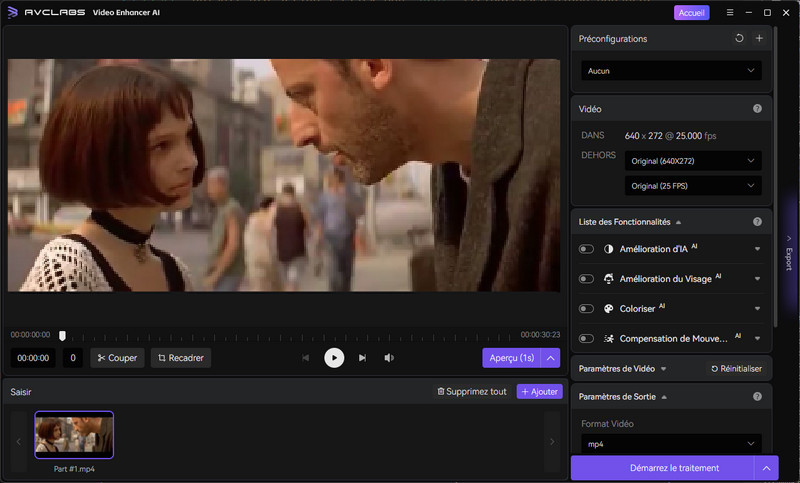 Importer la vidéo avec bruit