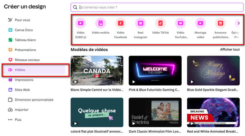 Importez la vidéo dans Canva