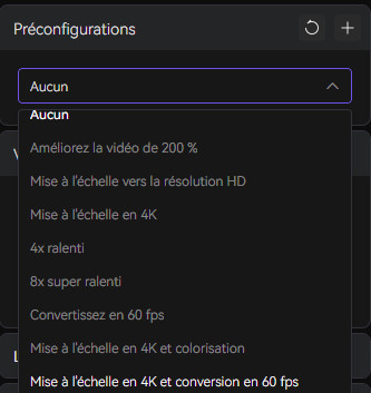 Choisissez la résolution